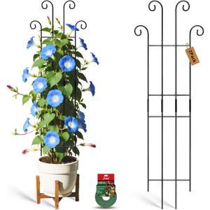 32.6in Tall Plant Trellis Indoor, Metal Garden Trellis for Climbing Plants, Expandable Trellis for Potted Plants for Ivy Pothos Hoya Monstera, 2 Pack