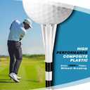 Professional Plastic Golf Tees 160 Pack (3-1/4" or 2-3/4" 100 Pack & 1-1/2" 60 Pack), Reduces Friction & Side Spin, Enhanced Durability & Stability