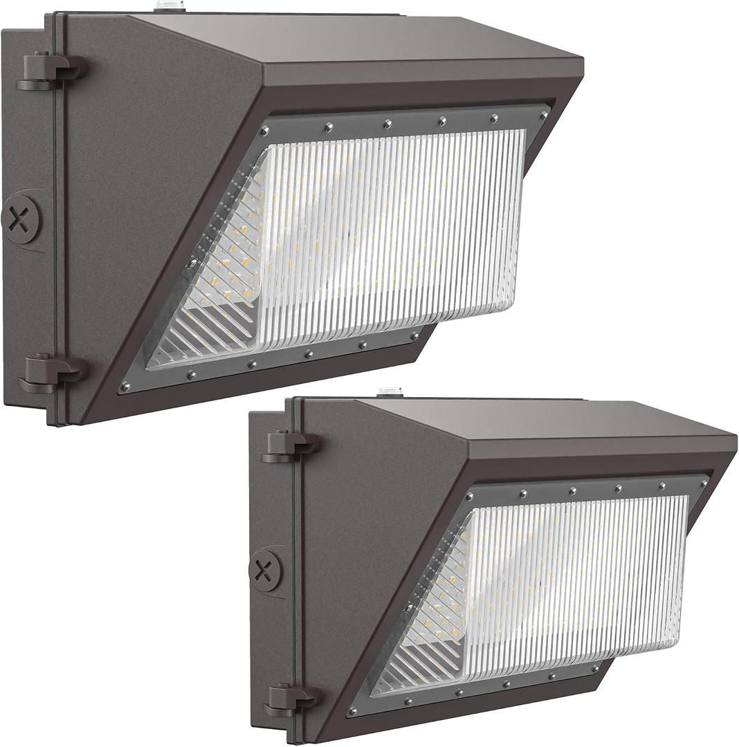 120W LED Wall Pack Light with Dusk-to-Dawn Sensor, 16800LM 5000K LED Security Flood Lighting, 120V Outdoor LED Wall Lights for Parking Lots|Warehouses|Factories|Yard, 2 Pack