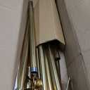 Brushed Brass Curtain Rods 32 to 152 Inch for Windows, 1 Inch Heavy Duty Adjustable Curtain Rod with Classic Metal Ball Finials, Antique Warm Gold Extra Long Drapery Rod for Living Room & Bedroom
