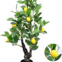 36" Artificial Lemon Tree with 10 Hand-Attached Fruits - Realistic Silk-Touch Foliage, Multi-Branch Design, Perfect for Home & Office Decor, Housewarming Gifts