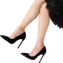 COLETER Women's 4.72 Inch Pumps Pointed Toe Stiletto Evening Dress Shoes | Slip On Closed Toe Formal Dress Shoes, Elegant Stilettos for Office Business Casual Wedding Evening Prom Club Party, size 8 (Black)