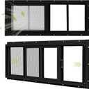 2 Pack Shed Windows, 10"x 23" Black Sliding Window Suitable for Chicken Coop, shed, Household, Barn - Transom Window with Tempered Glass and Fiberglass Screen (BK,10''x 23'')
