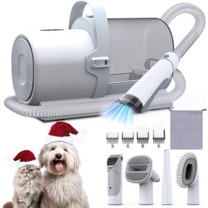 Dog Grooming Vacuum, Pet Grooming Kit with Dog Clippers, 2.5L Dust Cup 11000Pa Dogs Vacuum for Shedding Grooming, 5 Grooming Tools Home Cleaning in 1, Low Noise Pet Grooming Vacuum for Dogs, PG50 