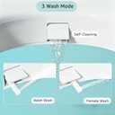 Bidet Toilet Seat Riser Round, Height 2.91inch, 3 Mode Wash No Electric | Soft Close, One-Bottone Quick Release, Safe Anti-Slip Rubber Pad Adjustable, Urine Splash Guard, Top/Bottom Fixing Compatible