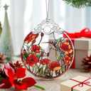 Hummingbird Ornament  Christmas Decoration & Christmas Ornament; Stained Glass Holiday Decoration (Holiday Present, Bauble Present, Gift Idea, Gift Exchange) | Heirloom Keepsakes