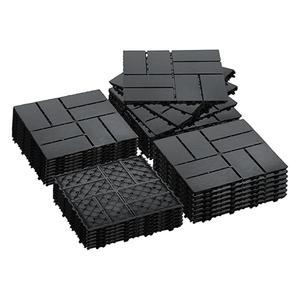 36 PCS Plastic Interlocking Patio Deck Tiles - 12" x 12" Indoor Outdoor Waterproof Flooring Tiles for Balcony, Backyard, Garden & Poolside, All Weather Use, Coffee