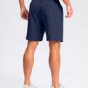 Pudolla Men's Casual Shorts 7"/9"/5" Lightweight Golf Shorts with 3 Pockets Stretch Quick Dry Comfy Work Shorts (Blue, L)