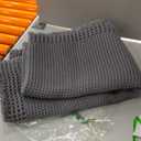 RESARE Waffle Bathroom Runner Rugs, Super Absorbent Bath Mat Non Slip Washable Quick Dry, Upgraded Ultra Soft Boho Bath Rugs with Tassels for Hallway Bedroom Laundry Room, 2'x6'(24"x72"), Dark Grey