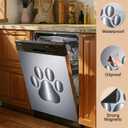 Dishwasher Magnet Cover Stainless Steel, Dog Paw Magnetic Dishwasher Cover for The Front Panel, Refrigerator Magnets Decorative Cover Home Kitchen Decor 23x26 Inch