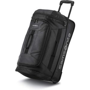 Samsonite Andante 2 Wheeled Duffel Bag  22-Inch Durable Rolling Luggage with Inline Skate Wheels, Push-Button Handle & Spacious Compartments  Travel-Friendly and Lightweight - All Black