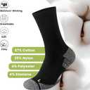 Wildarms Athletic Running Socks Cushion Padded Moisture Wicking Crew (Black)