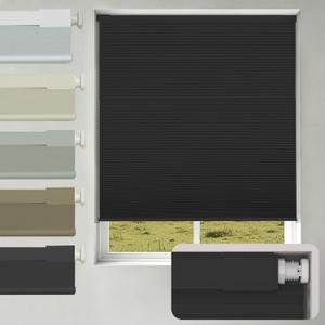 Changshade No Drill No Tools Blackout Cellular Shades,Cordless Blinds for Indoor Windows,Room Darkening Window Shades Honeycomb Blinds for Bedroom,Office,Home,28" w x 48" h,Black