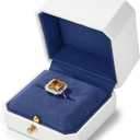 Oirlv Premium Leather Ring Box White Ring Gift Case Microfiber Interior Jewelry Gift Box