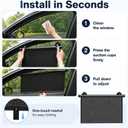 Car Window Shade for Side Windows, 2 Pack Retractable Sun Shade for Car with Strong Suction Cups, Roller Sunshade Blocks Heat UV Rays and Glare for Baby Kids Pets Passengers (L: 19.6"x19.6")