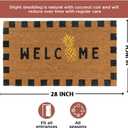 Folkulture Summer Door Mat Outdoor 16 x 28  Front Door Mat for Outside Entrance, Heavy Duty Backing, Eco-Friendly, Durable Anti-Slip & Weather Resistant Dirt Trapping Doormat, Outdoor Home Decor (Welcome Pine Colada)