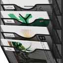 EasyPAG Wall File Organizer 5 Tier Hanging Paper Folder Holder, Zero Assembly Metal Mesh Wall Mounted Mail Organizer for Office Home Classroom Narrow Spaces, Black