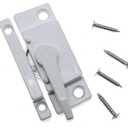 2 Pack Sliding Window Sash Locks Zinc Alloy Sash Lock White Window Locks Sliding Window Parts and Hardware Latch Lock for Double Hung Window Vertical and Horizontal Sliding Windows