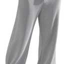 Mens Striped Sweatpants Baggy Wide Leg Casual Pants Loose fit with Elastic Waist and Pockets Light Gray (Gray, S)