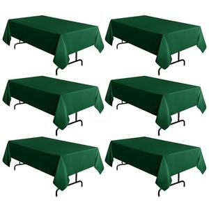 sancua 6 Pack Hunter Green Tablecloth 60 x 102 Inch, Rectangle 6 Feet Table Cloth - Stain and Wrinkle Resistant Washable Polyester Table Cover for Dining Tables, Buffet Parties and Camping