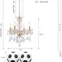 AMZASA Plug in Crystal Chandelier,French Country Gold Crystals Chandelier Pendant Lighting, 4 Light Glass Crystal Light for Living Room, Wedding, Island, Bedroom, Hallway,Foyer,Electroplating