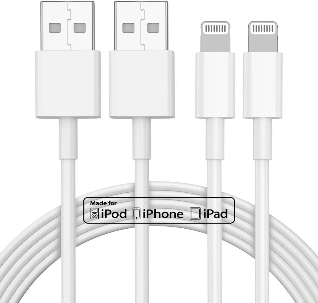 2pack 10ft iPhone Charger, [Apple MFi Certified] Long iPhone Charger Cord 10 ft, Apple Lightning to USB Cable, 10 Foot Fast Charging Cords for iPhone Charger 14/13/12/11/13 Pro/13 Max/X/XS/XR/XS (White)