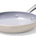 Nonstick Ceramic Frying Pan 10 Inch for Induction Cooktop - Non Toxic, PTFE/PFOA/PFAS Free, Oven & Dishwasher Safe up to 500F - Non Stick Small Skillet with Stay-Cool Handle - Cream