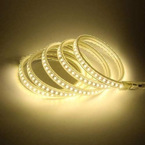 White LED Strip Lights AC 110V 120V Outdoor LED Lights Waterproof 9.84 Foot SMD 5730 120LEDs/m 4000K White Cuttable Rope Lights for Bedroom Mirror Kitchen Cabinet Garden Decor