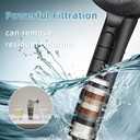 CHOUPIJIANG Filtered Shower Head, 4 Spray Modes ShowerHead with Handheld,High Pressure Filter Shower Head with Hose,3.5 inch Round Water Softener Filters Beads for Hard Water,Black