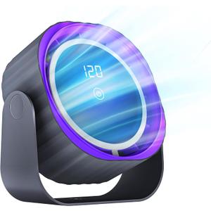 Desk Fan, Strong Wind Ultra Quiet Portable Rechargeable USB Fan, 360 Adjustable Tilt, 120 Speeds Smart Display Table Fan for Bedroom, Office, Kitchen, Home, Outdoor