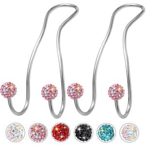 MTGOCHA Bling Purse Hook for Car Headrest, Upgraded Cute Car Seat Hooks for Bag Handbag, Durable Stainless Auto Purse Hanger Holder 2 Pack, Pink
