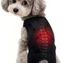 Dog Back Brace for IVDD & Spinal Recovery, Adjustable Breathable Support Vest Dog Lumbar Protector Helps Pain Relief, Pet Surgical Suit for Back Disease Prevention, Black XS