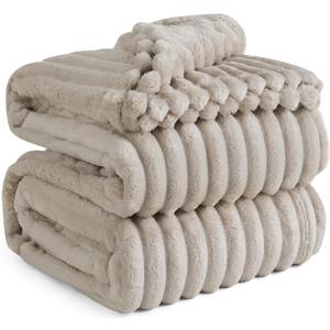 Bedsure King Size Blanket for Bed - GentleSoft Cozy Soft Blankets for Women, Cute Large Fleece Throws for Girls, Linen, 108x90 Inches