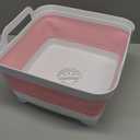 Collapsible Wash Basin 9L, Foldable Dish Tub with Drain Plug, Portable Collapsible Dish Basin, Camping Sink for Washing Dishes, Laundry & Kitchen Use (Pink)