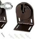 Metal Ring mounting Bracket+28mm Cover end, Sunshade Replacement Accessory, Universal for Coolaroo External Roller Blinds, Sunshade Curtains, Indoor and Outdoor Cordless Roller Blinds (Brown)
