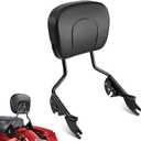Benlari Passenger Backrest Sissy Bar, Quick Release Rear Detachable Sissy Bar Backrest Compatible with Harley Davidson Street Glide Road King Electra Glide Road Glide 2009-2024, Black