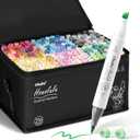 Ohuhu Brush Markers - 216-color Double Tipped Alcohol-based Art Marker Set for Artist Adults Coloring Illustration -Brush & Chisel Dual Tips - Honolulu Series of Ohuhu Markers - Refillable Ink