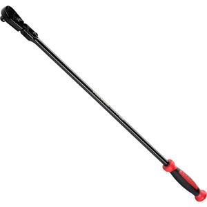 STARWORK TRUE MECHANIC 1/2" Drive 90 Tooth Dust-Proof Black Chrome Locking Flex Ratchet, Extra Long 33" Length