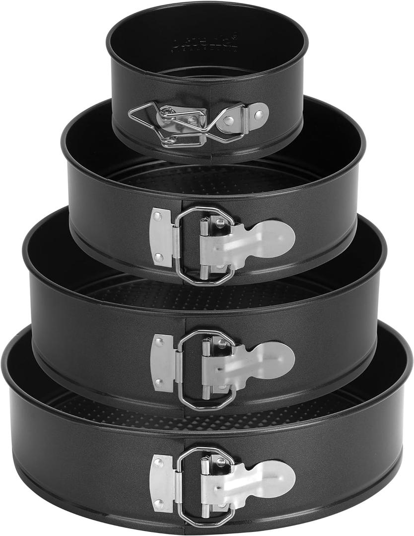 Cake Pan Set for Baking, Non-Stick Springform Pans Set of 4 (4, 7, 9 10inches), Round Cake Pans,Cheesecake Pan, Leak-Proof Cake Pans with Removable Bottom