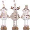3PCS Adjustable Standing Gnomes Plush, Snowmen, Elk, Snowman Decor for Home Retractable Spring Legs, Winter Decor Ornaments Winter Home Decor