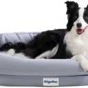 bilypaws Orthopedic Dog Bed for Large Dogs, Pet Sofa Bed with Egg Crate Foam, 4-Sided Bolster, Removable Washable Cover & Anti-Slip Bottom, X-Large Gray