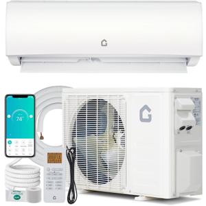 GarveeHome 12000 BTU Mini Split Air Conditioner Heat Pump System, Wifi Enabled 20 SEER2 208V- 230V Ductless AC Cool Up to 750 Sq. Ft, Compatible with Alexa, Complete Installation Kit, White