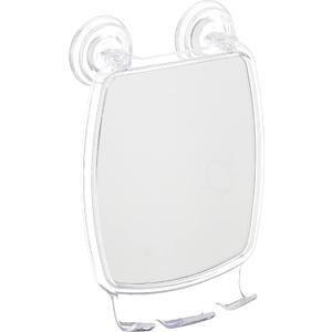 iDesign Plastic Power Lock Suction Shower Shaving Mirror with Razor Holder, Fog-Free Mirror for Bathroom or Tub, 6.25" x 8.5" x 2.5", Clear