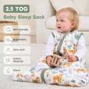 FIEMOL Baby Sleep Sack 6-12 Months, 2.5 TOG Cotton Winter Baby Wearable Blanket with 2-Way Zipper, Warm Soft Sleeping Bag for Newborn Infant Boy Girl, Medium Giraffe