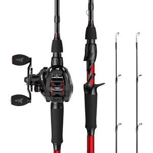 KastKing Royale Legend II Twin Tip Fishing Rod and Reel Combos, Spinning & Casting Combo, IM6 Graphite 2Pc Blanks, Extra Backup Tip Section, Stainless-Steel Guides, KastFlex Technology, EVA Handles