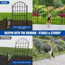 26 Pack Decorative Garden Fence, 22in X 28ft Arched No Dig Fence Border, Garden Edging Border, Rustproof Metal Animal Barrier with Ground Stake for Dog, Rabbit, Outdoor Yard Patio Decor