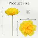 20 Pcs Artificial Flower Peonies, 5" Silk Fake Peonies with 6" Stems No Leaf, Faux Peonies Flowers for Decoration Wedding Home Party Centerpiece Decor Floral Art (Yellow)