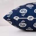 Navy Blue Floral Throw Pillow Covers 18x18 Boho Farmhouse Sofa Pillow Covers Set of 2, Vintage Flower Pillowcase Decorative Neutral Boho Pillowcases for Couch Living Room Home Decor, Navy Blue