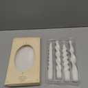 Nuanchu 4 Pcs 7.87 Inch Twisted Taper Candles Wax Unscented Smokeless Spiral Swirl Candlesticks for Wedding Holiday Dinner Party Home Decorations(White)