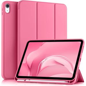 Akkerds Compatible with iPad (A16) 11th Generation Case 11 Inch 2025, for iPad 10th Generation Case 10.9 Inch 2022 with Pencil Holder, Slim Trifold Stand Protective Cover with Soft TPU Back,Watermelon